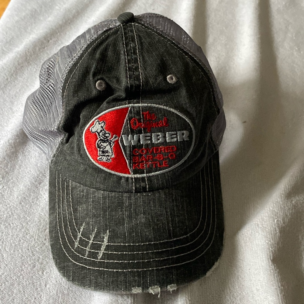 Weber brand truckers hat with Velcro strap